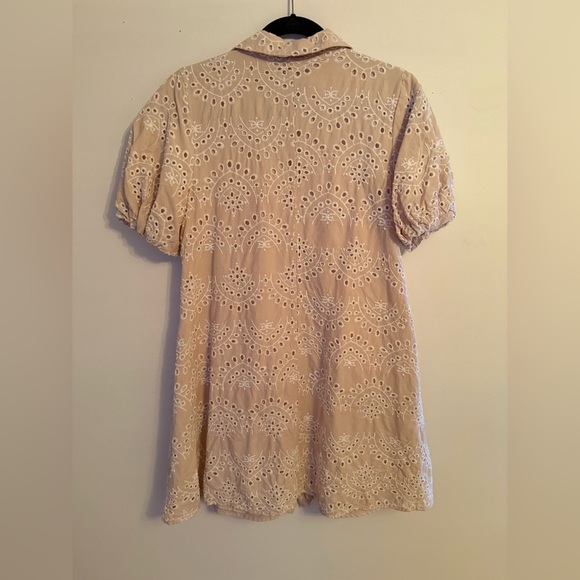 Sam Edelman MINI PUFF SLEEVE EYELET MINI DRESS - Picture 7 of 9